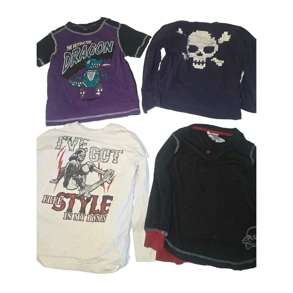 Boys 5/6 Shirt Lot Of 4 Mixed Brands Including Children’s Place And Kids Korner
